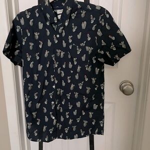 Good Threads XS Men’s Cactus Button Down Blue Shirt